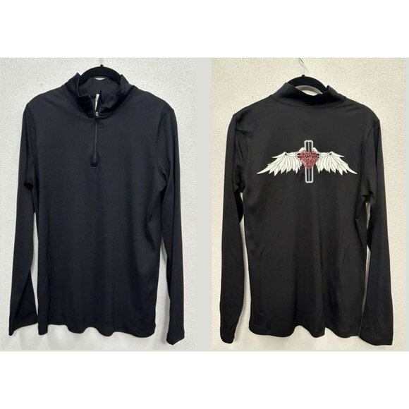Alo Yoga Pullover Womens XL Black 1/4 Zip Running Stretch (fits Like Small) READ - Picture 1 of 6